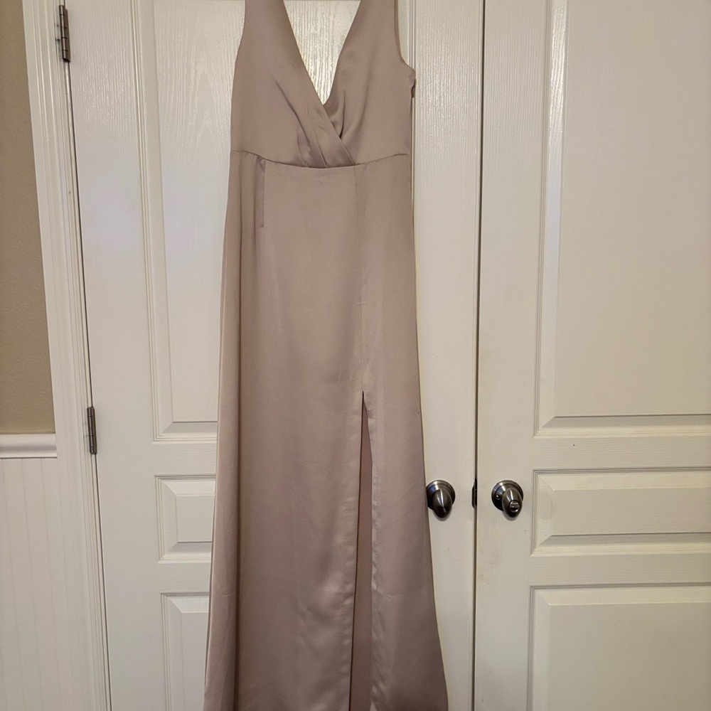 BHLDN Blush Taupe Maxi Dress with Front Slit
